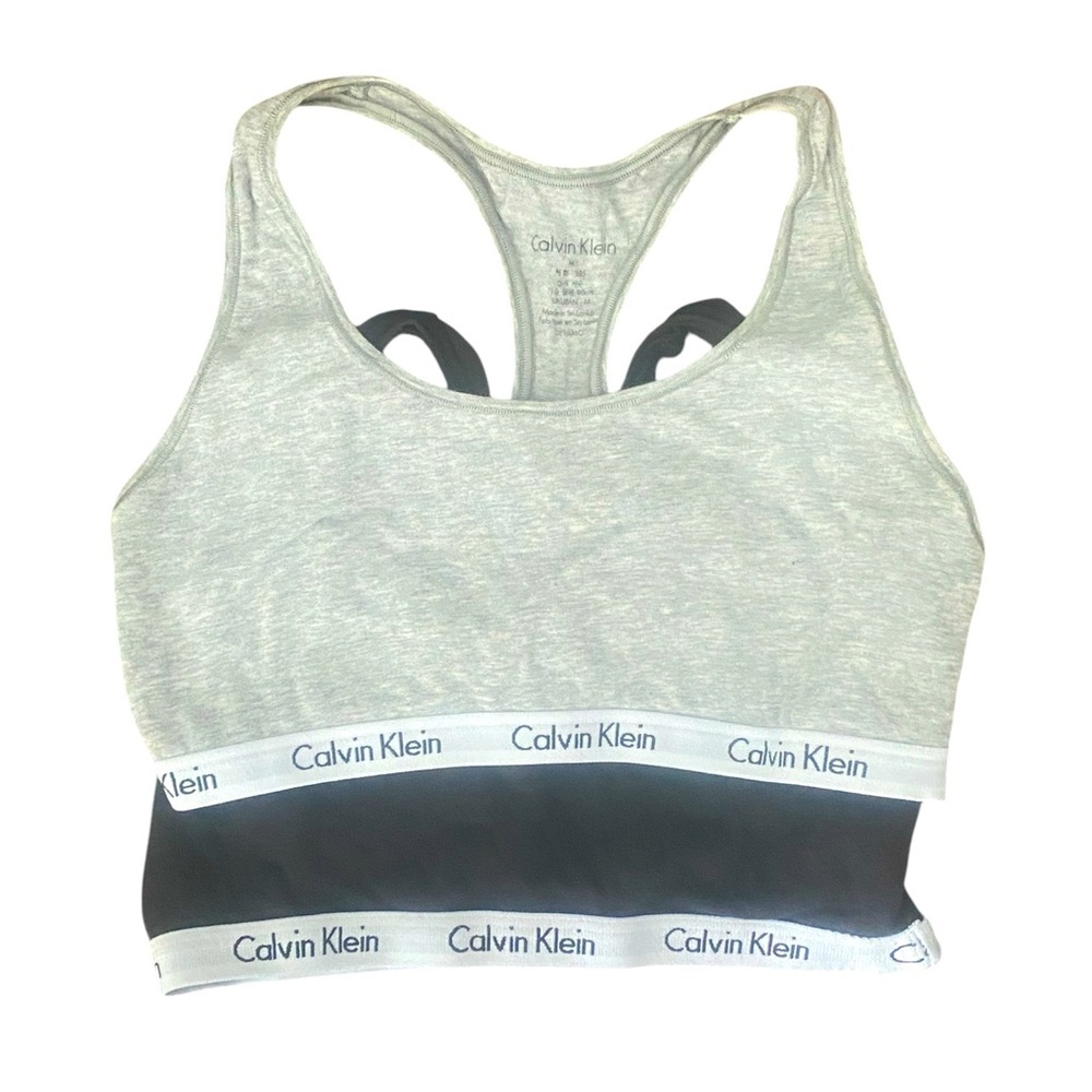 Calvin Klein Women's Gray Black Modern Cotton Bralettes XS